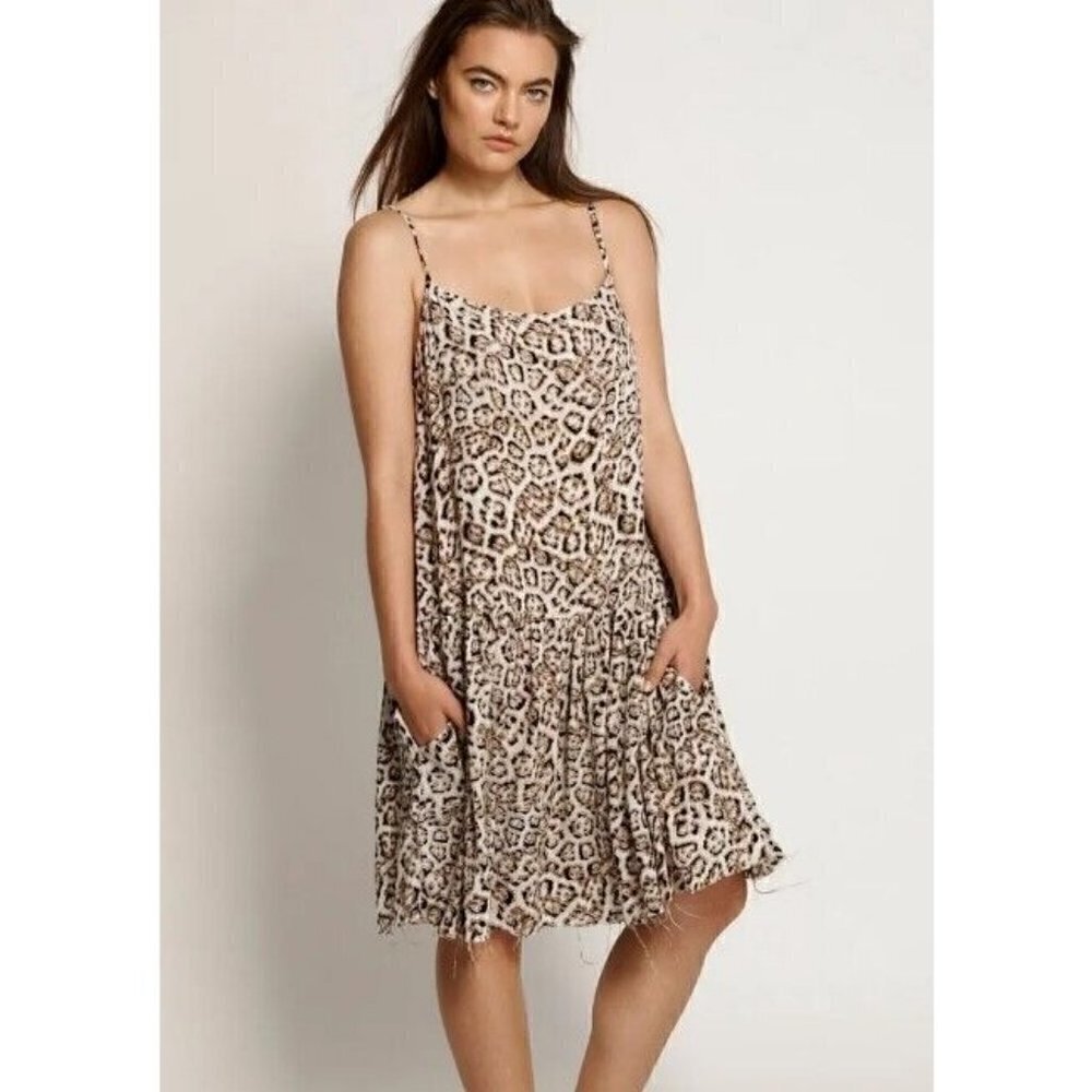 New One Teaspoon Stone Leopard Dress Womens S Tank Mini Pockets